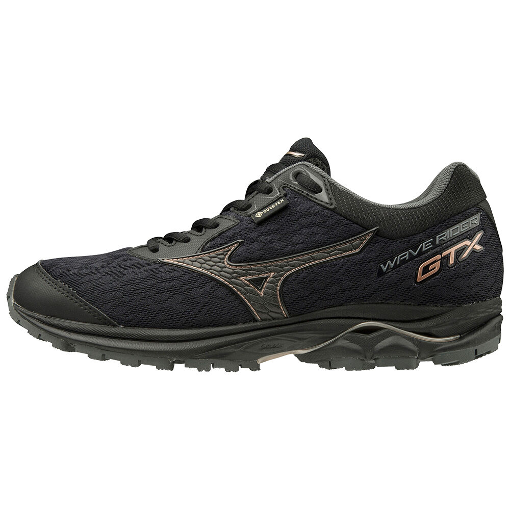 Womens Mizuno WAVE RIDER GTX Trail Running Shoes Black Philippines (ZNJVQK748)